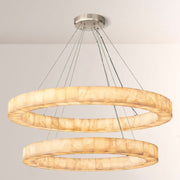 Rivelle 2-Tier Round Calcite Chandelier 60"