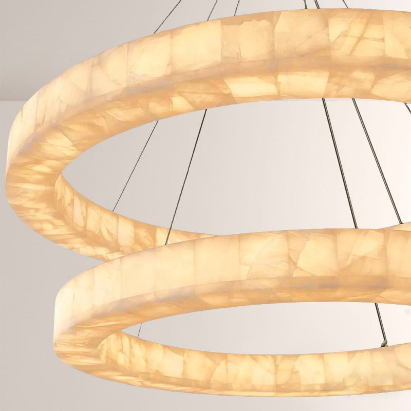 Rivelle 2-Tier Round Calcite Chandelier 60"