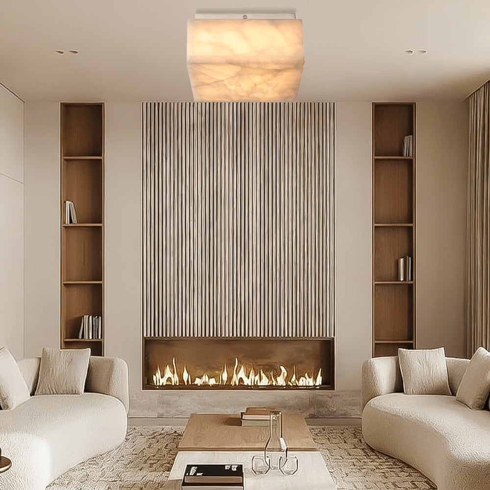 Rivelle Calcite Square Flushmount