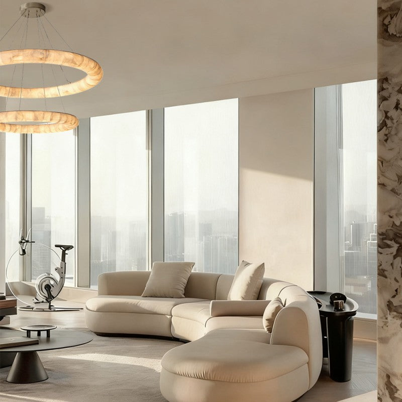 Rivelle Lisse 2-Tier Round Chandelier 61"