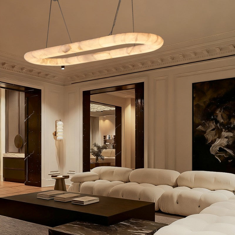 Rivelle Lisse Oval Chandelier 74"