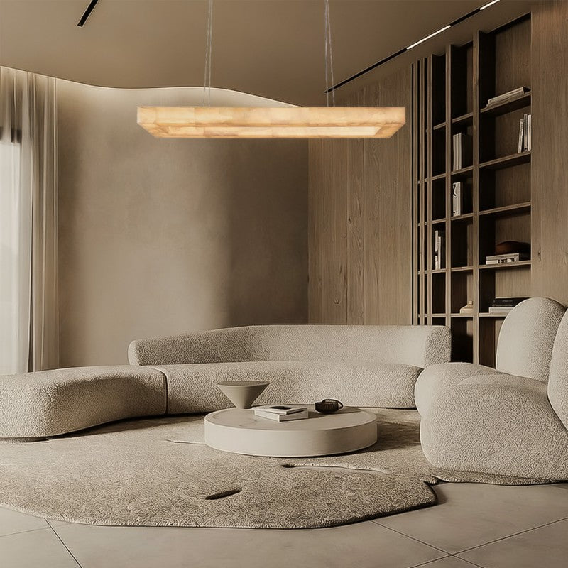 Rivelle Rectangular Calcite Chandelier 54"