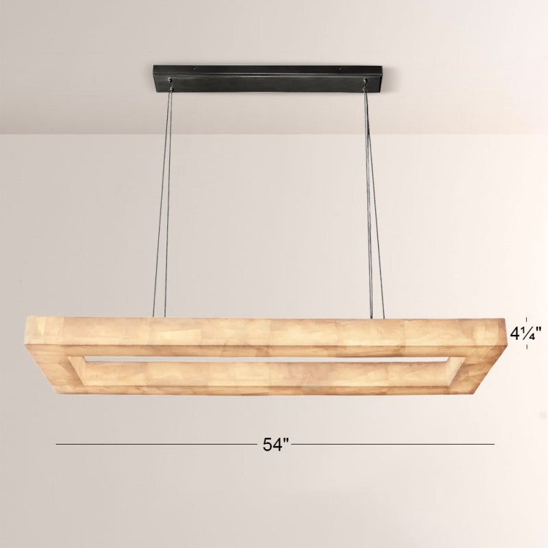 Rivelle Rectangular Calcite Chandelier 54"