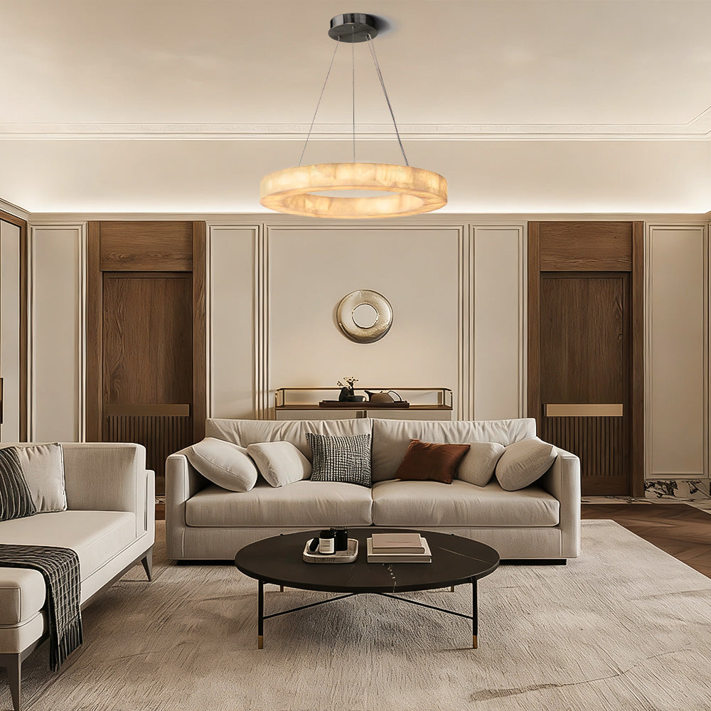 Rivelle Round Calcite Chandelier31" 40" 60"