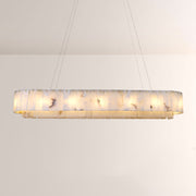 Modern Sawyer Alabaster Rectangular Chandelier 54"W