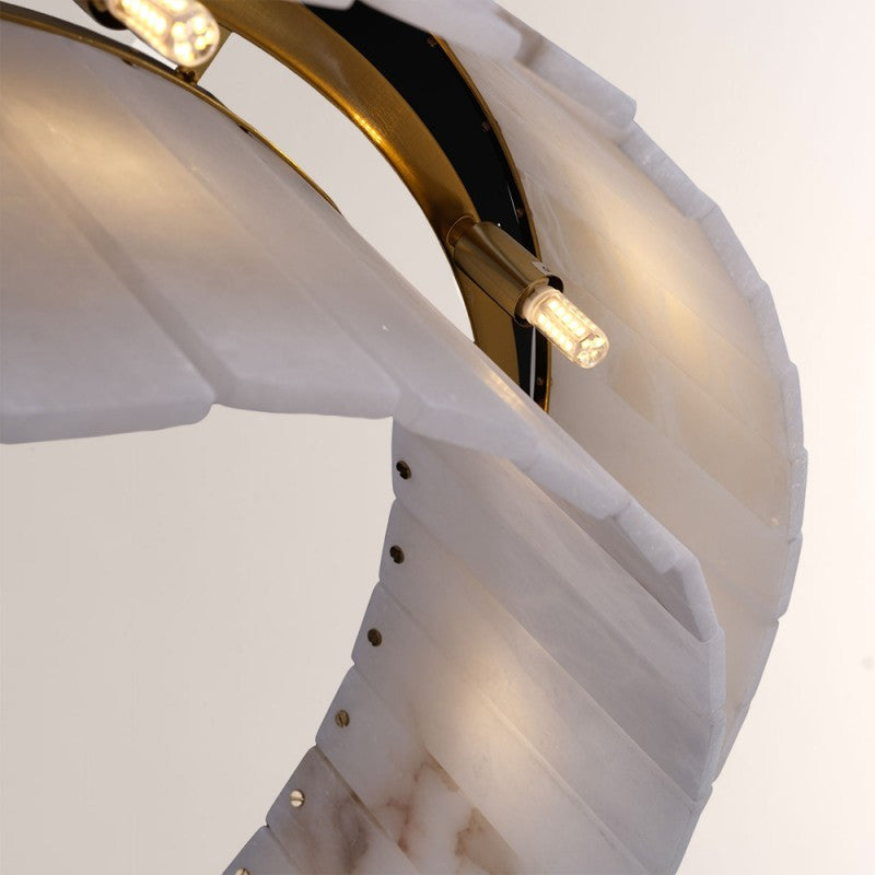 Modern Sawyer Alabaster Rectangular Chandelier 54"W