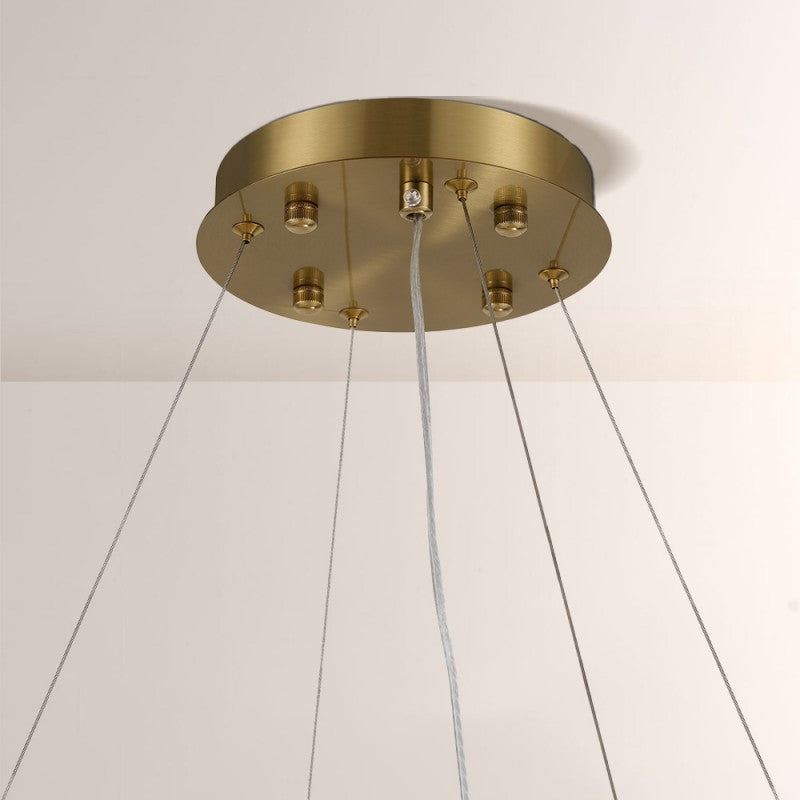 Modern Sawyer Alabaster Round Chandelier 32"D