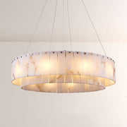 Modern Sawyer Alabaster Round Chandelier 32"D