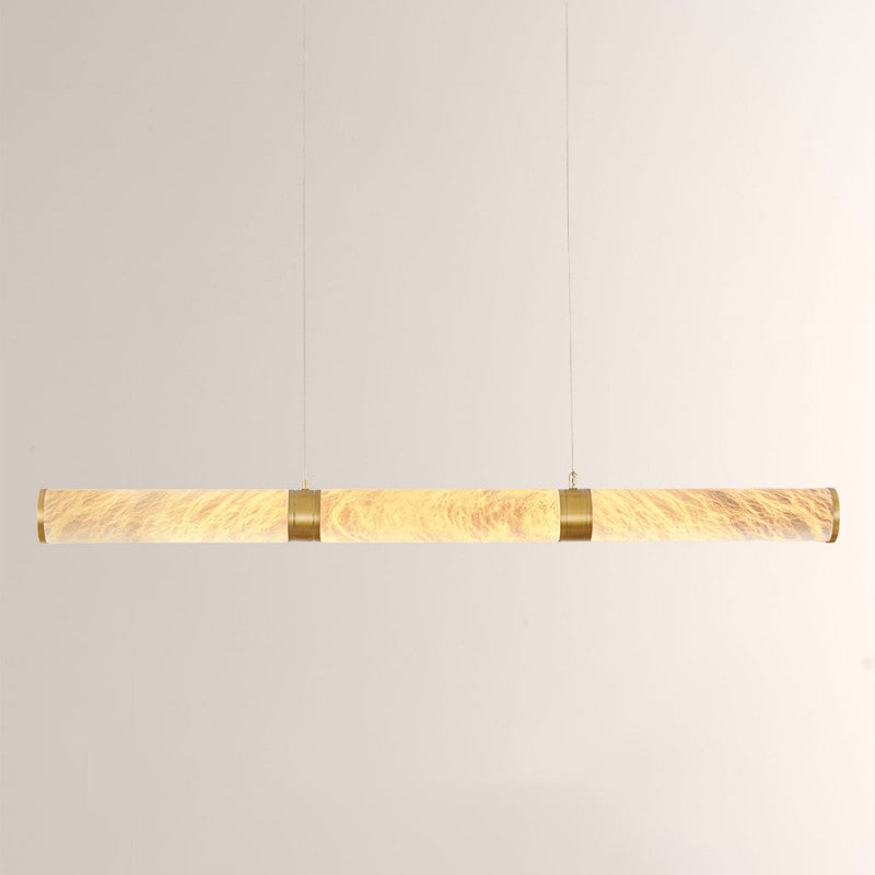 Modern Sylvia Alabaster Linear Chandelier 47"W